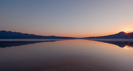 Fototapeta premium Sunrise Reflection Over Calm Lake