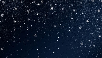 dark blue background with snowflakes and stars. christmas or new year concept banner. vector illustration, flat design. background for presentation, 