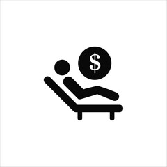 passive income icons. simple solid vector illustration