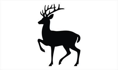 Deer Silhouette Vector Set – Standing, Jumping, Grazing Poses