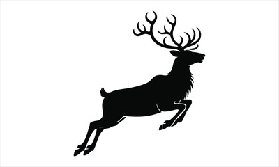 Deer Silhouette Vector Set – Standing, Jumping, Grazing Poses
