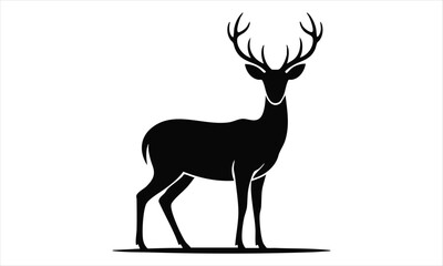 Deer Silhouette Vector Set – Standing, Jumping, Grazing Poses