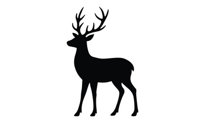 Deer Silhouette Vector Set – Standing, Jumping, Grazing Poses
