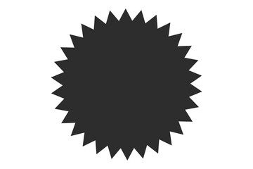 Black sharp starburst badge shape for sale sticker, discount label, price tag, promotion banner and marketing graphic design