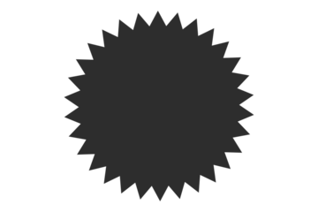 Black sharp starburst badge shape for sale sticker, discount label, price tag, promotion banner and marketing graphic design