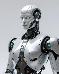 Mechanical Skull Futuristic Robot Concept in 3D Render