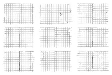 Grunge grid textures with distressed square patterns, Transparent Background