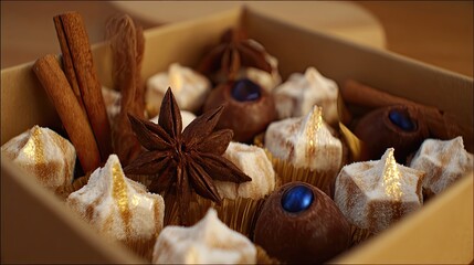 Delicious Winter Chocolate Treats in a Cozy Setting With Warm Spices