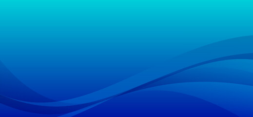 An elegant background showcases various shades of blue, with smooth, curved lines creating a dynamic and visually appealing abstract design for modern presentations