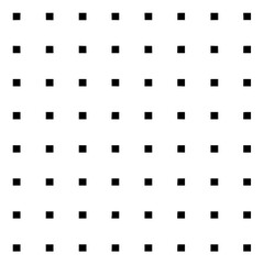 A grid pattern of black squares evenly spaced on a white background creating a structured arrangement