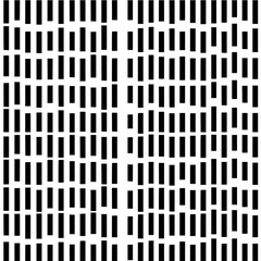 Black vertical rectangles arranged in a grid pattern with a disrupted central white space creating a design
