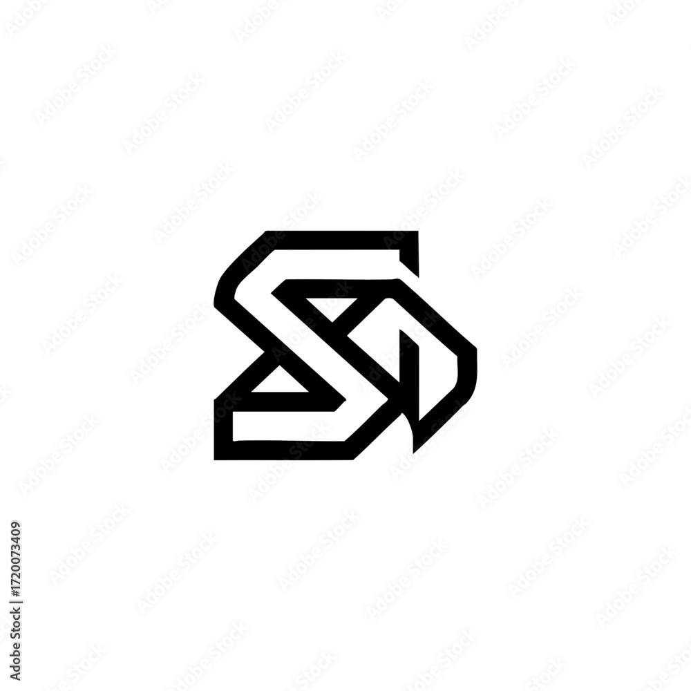 Poster abstract geometric black and white vector logo design with sharp angles and modern style for brandin