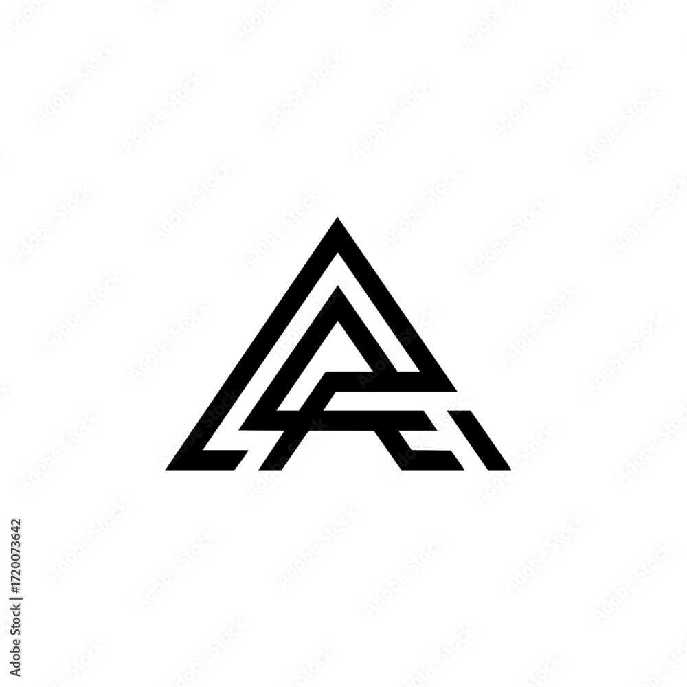 Poster abstract geometric letter a logo design with modern sharp triangular shapes and black color vector i