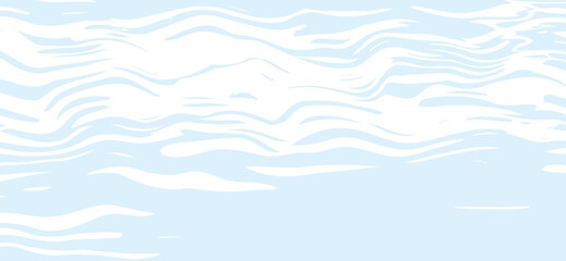 Obraz premium A serene background features a light blue sky with wavy, cloud-like white patterns across the top, creating a peaceful and dreamy abstract aesthetic, perfect for various designs