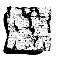 Close up of a black and white textured cork surface with heavy contrast and abstract shapes visible