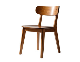 A modern, wooden chair, highlighted against a black background, showcasing smooth curves and clean lines.