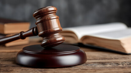 Obraz premium gavel and books