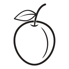 vector illustation of coco plum fruit line art