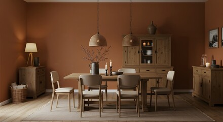 Rustic dining room interior