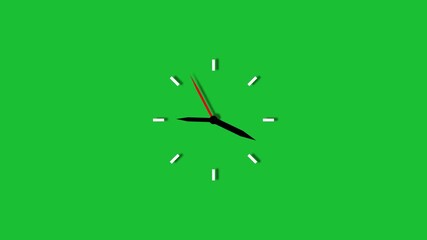 Clock abstract design, green background animation, business countdown and daily schedule productivity management
