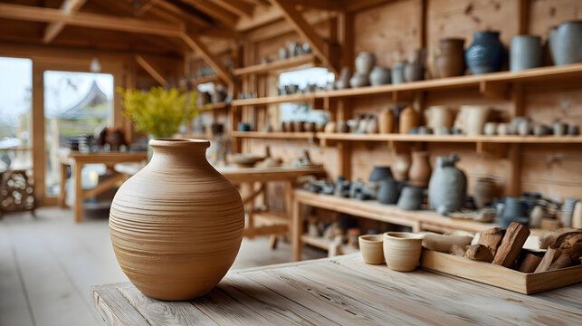 clay pots on the street