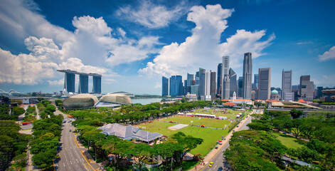 Singapore city skyline of business district downtown in daytime.