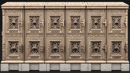 Ornate Lockers with Intricate Patterns in Deco Style