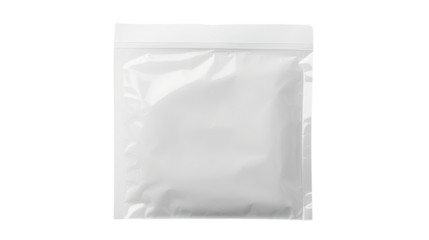 White Elastic Bag with White Label Isolated on White Background for Packaging, Branding, and Product Design Concept