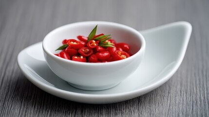Condiment Dish of Chopped Chili Pepper