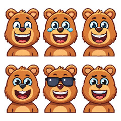 Pixel Art Emoji Pack – Retro 8-Bit Style Vector Icons Collection