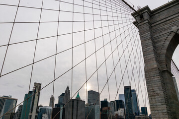 Brooklyn Bridge Cable View New York City