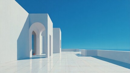 white house in santorini greece