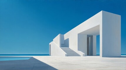 white house with blue sky