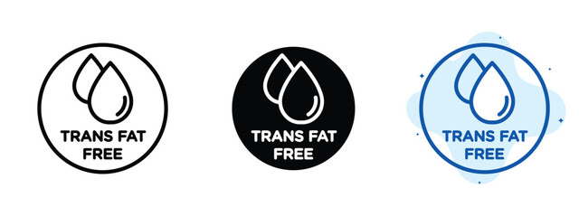Set of pixel perfect colored Trans fat free icon.eps , 1 Silhouette, 1 Unexpanded, Trans fat free icon for healthy product labels.