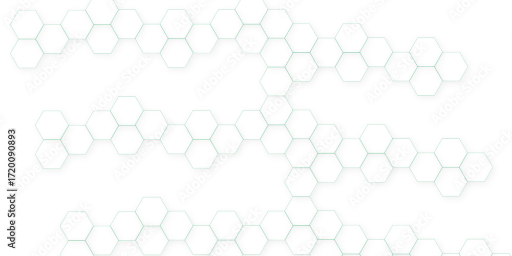 Poster abstract white hexagonal background. luxury white pattern. futuristic abstract honeycomb technology 