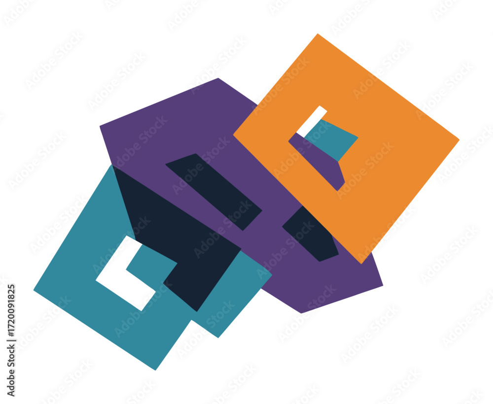 Aufkleber dynamic interlocking polygon vector design