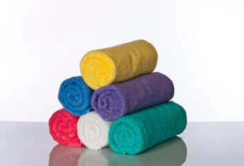 Colorful Towels Studio Portrait with Vibrant Hues and Soft Textures