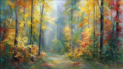 Naklejka premium autumn in the forest