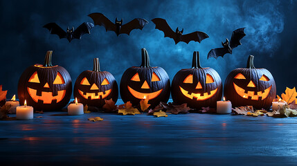 halloween background with pumpkins