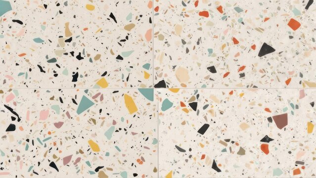 Vibrant terrazzo pattern brings playful charm and modern retro flair to any surface, perfect for stylish interiors and creative projects.