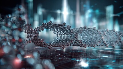 metallic nanostructure futuristic city