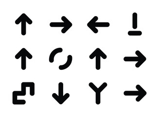 Direction and Arrow Line Icons – Navigation, Movement, Symbols