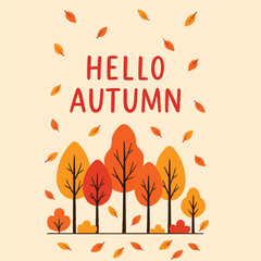Hello Autumn - Fall Season Illustration