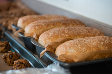 Bread in pans
