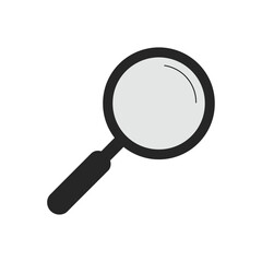 Vector art of a simple black and white illustration of a magnifying glass isolated on a