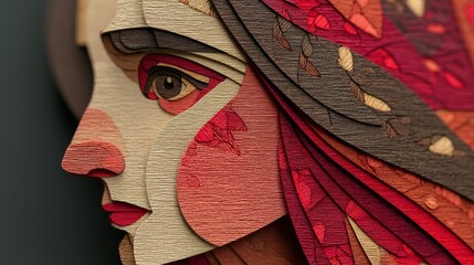 Artistic Representation of Businesswoman with Visionary Eyes for Professional Growth