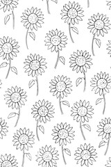Fototapeta premium minimalist sunflower pattern