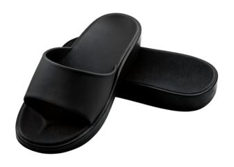 Rubber slide sandals on white background isolated on a transparent background slip ons