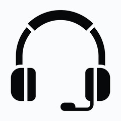 Headphones Audio Device Isolated Vector Silhouette Style Icon,