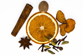 orange and cinnamon sticks